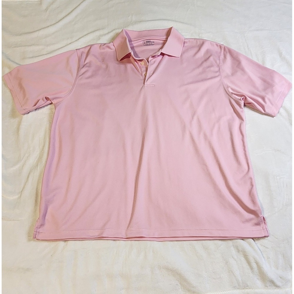 PGA Tour Men's Golf Performance Polo Shirt Size XXL,‎ EUC, Pink, Preppy Classic